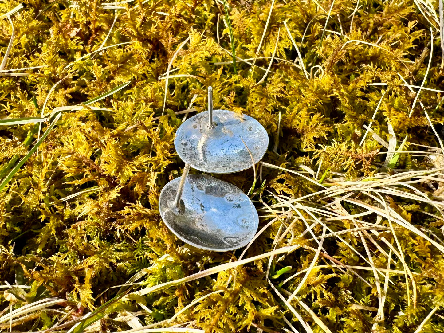 Sterling silver and genuine turquoise stud earrings