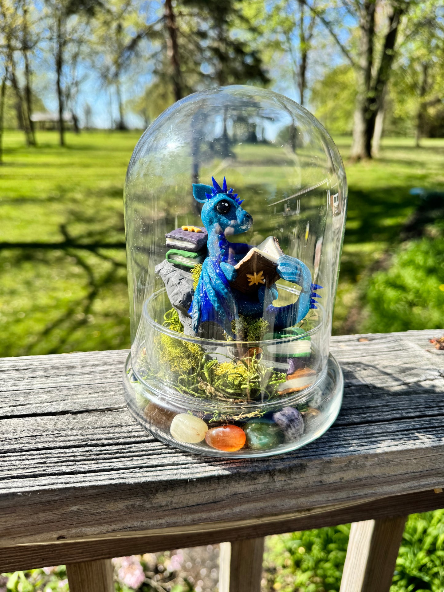 Poly clay book dragon