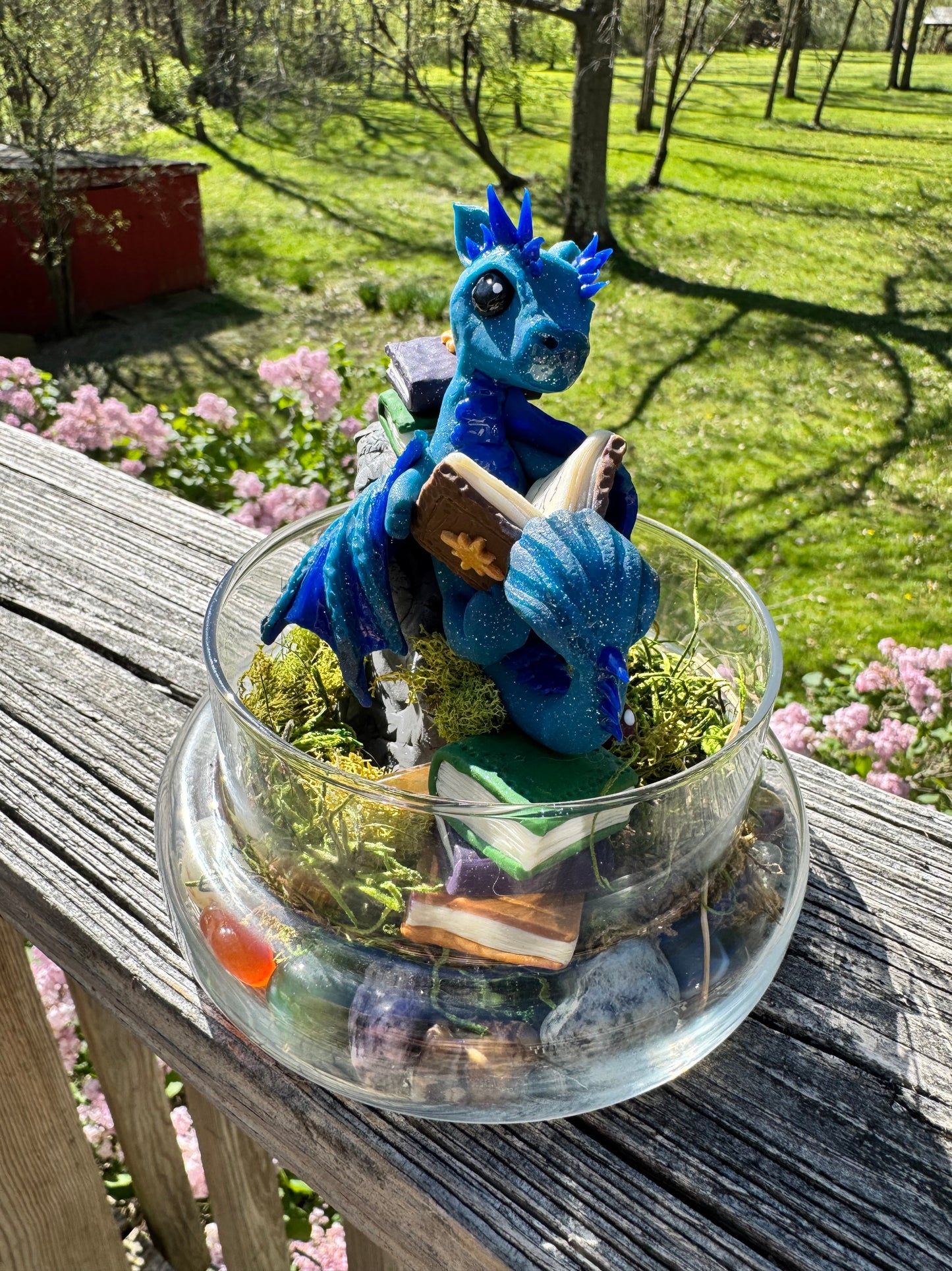 Poly clay book dragon