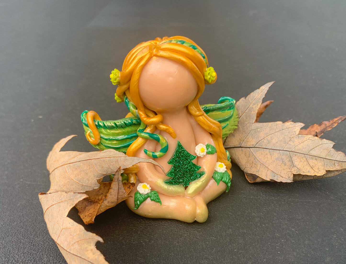 Clay woodland fairy figurine