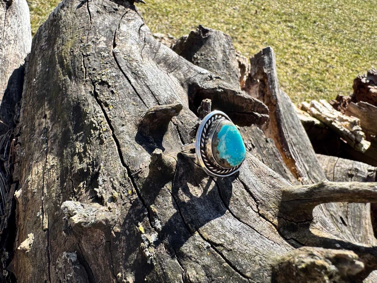 Sterling silver and genuine turquoise ring