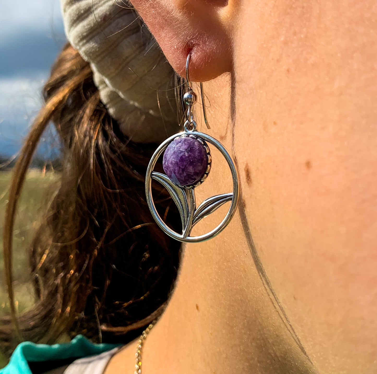 Sterling silver flower earrings