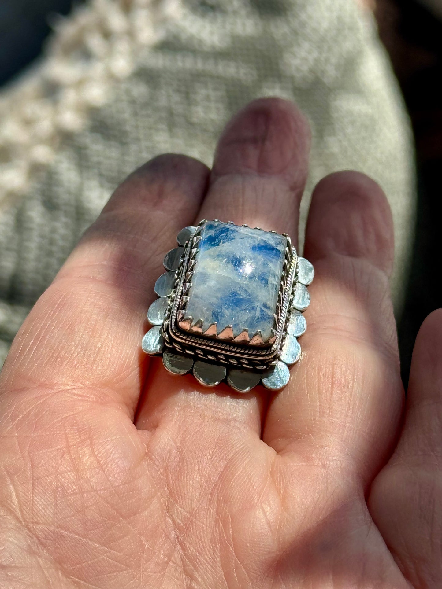 Sterling Silver moonstone ring