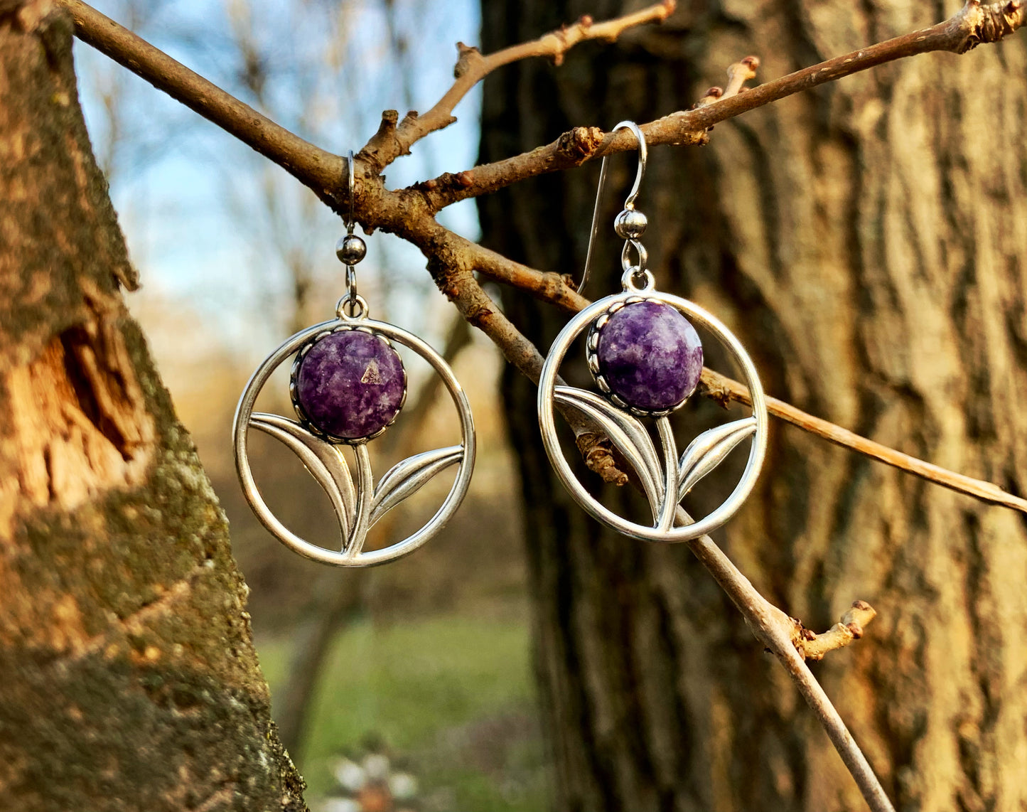 Sterling silver flower earrings