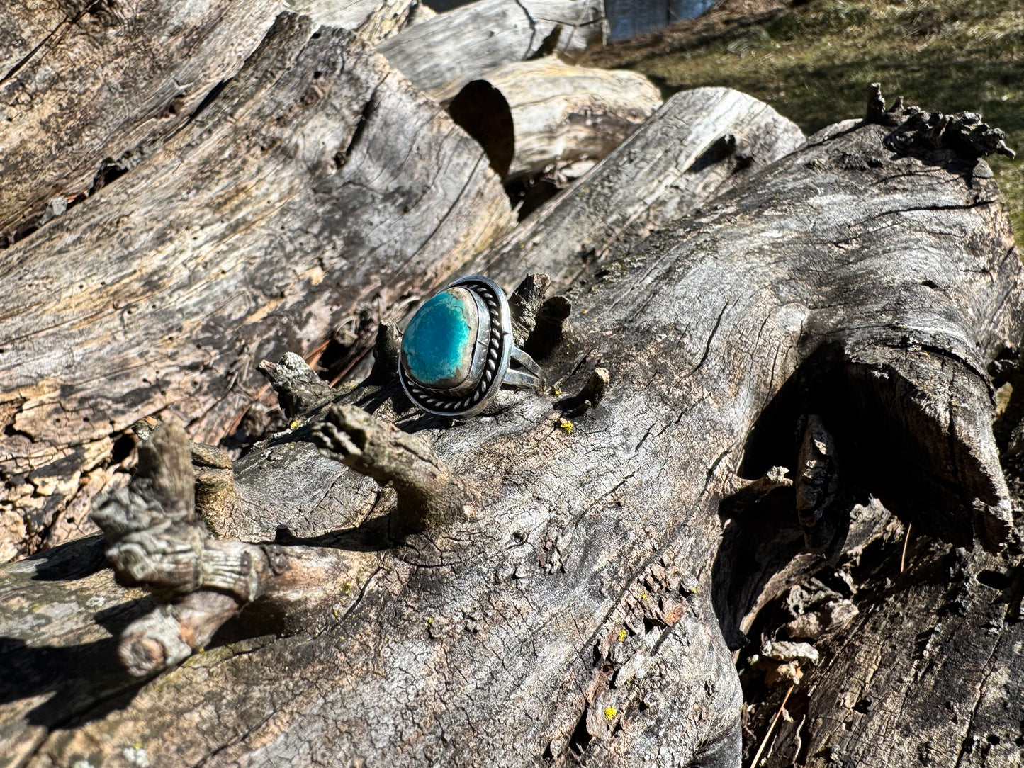 Sterling silver and genuine turquoise ring