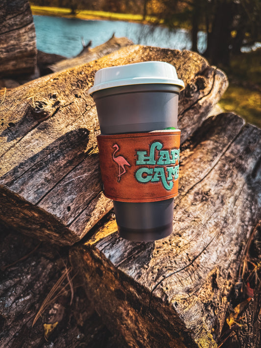 Leather cup sleeve