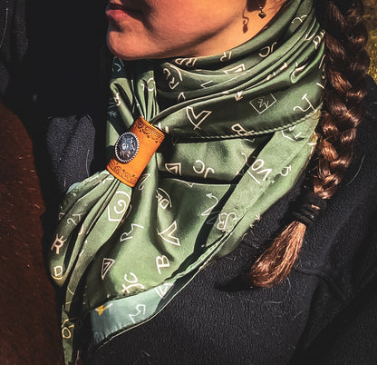 Leather scarf slides