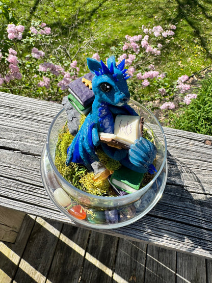 Poly clay book dragon