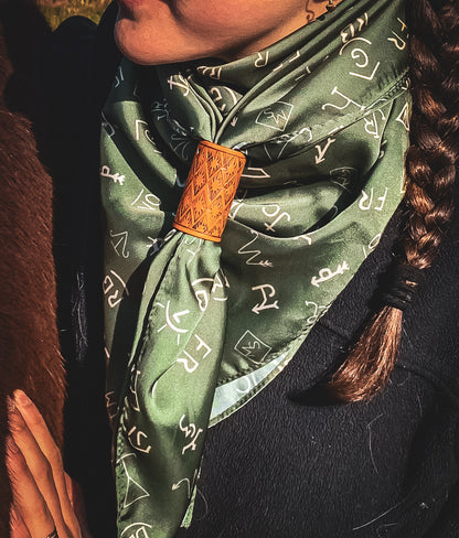 Leather scarf slides