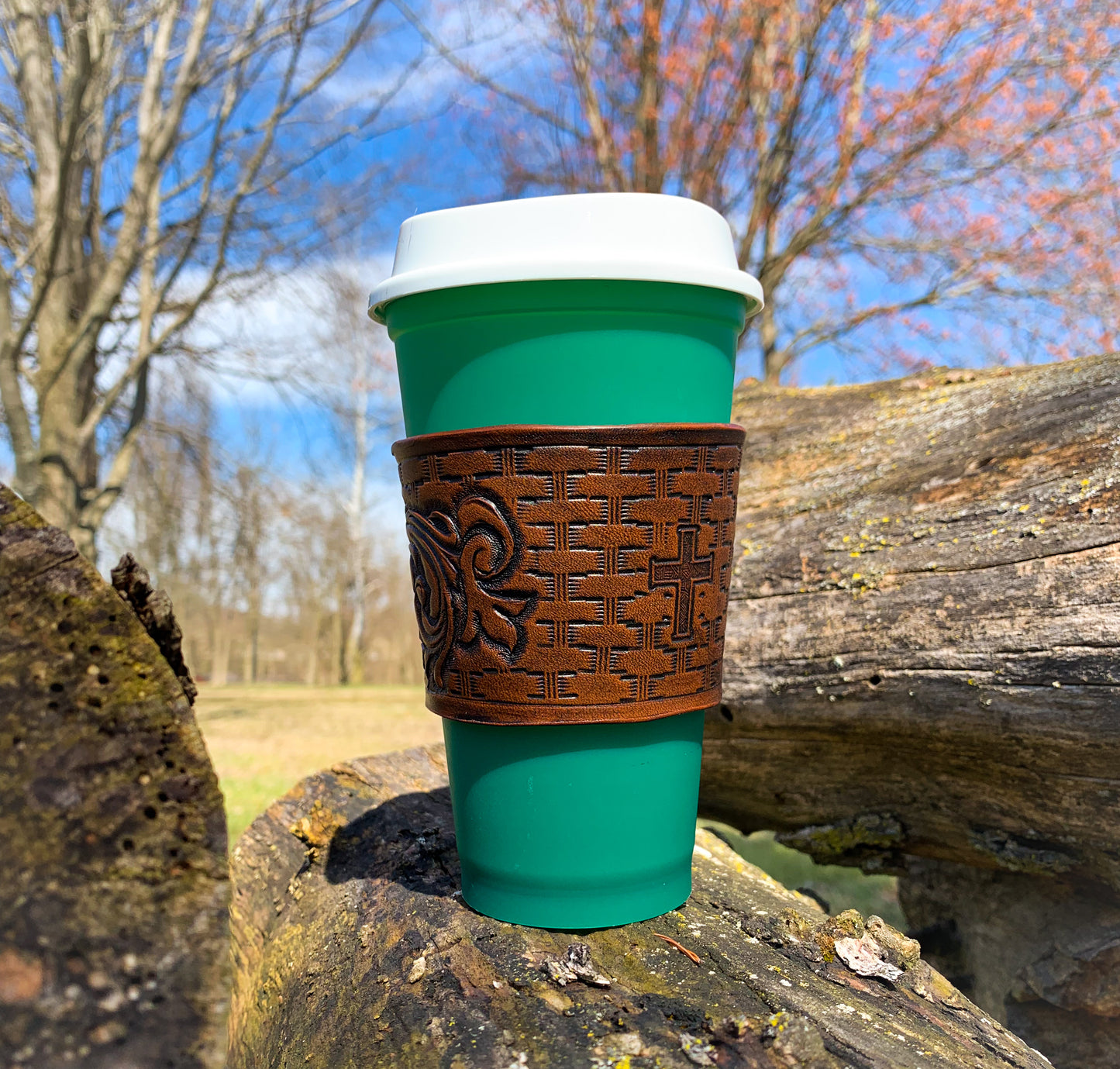 Leather coffee cozie