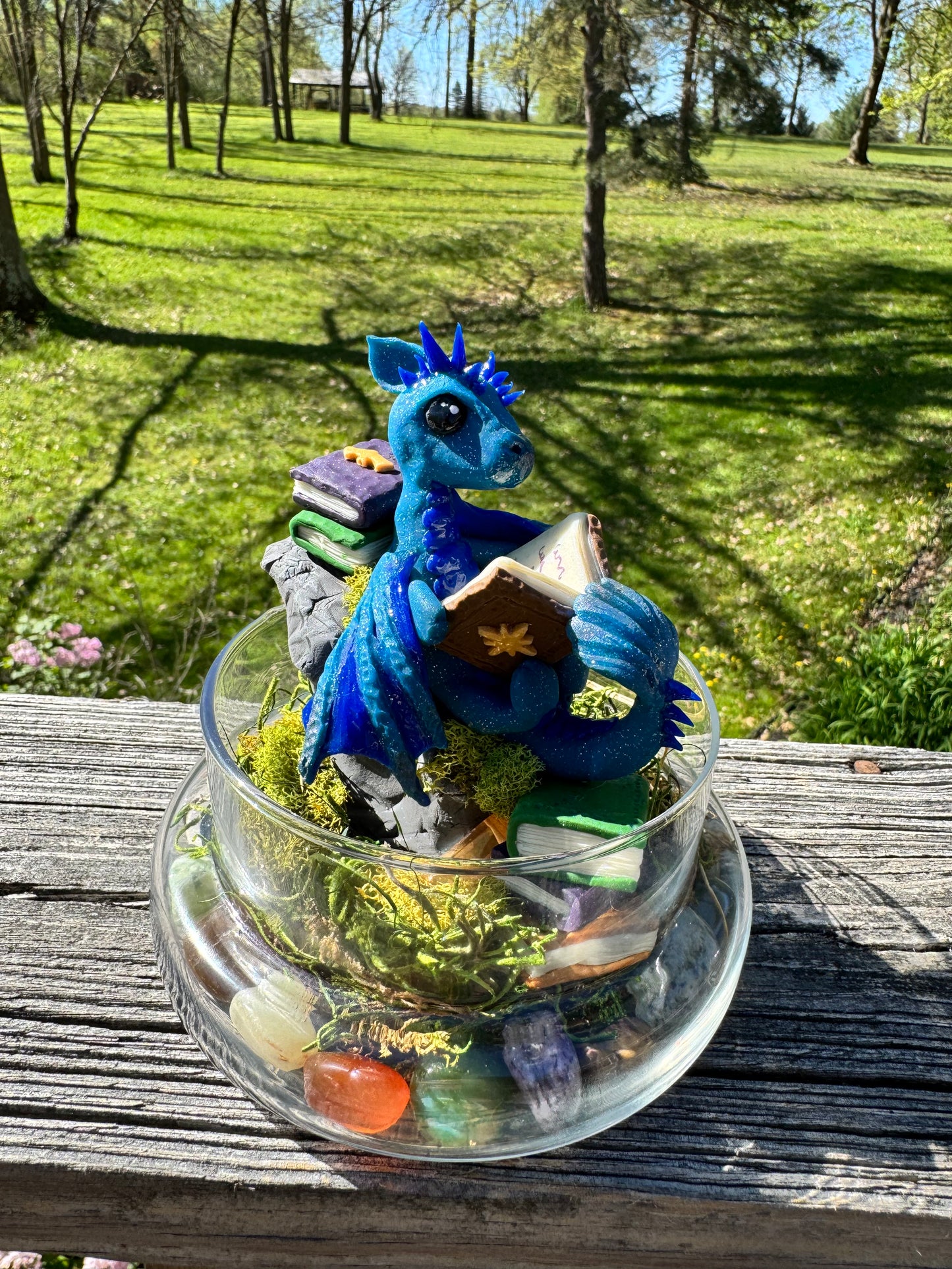 Poly clay book dragon