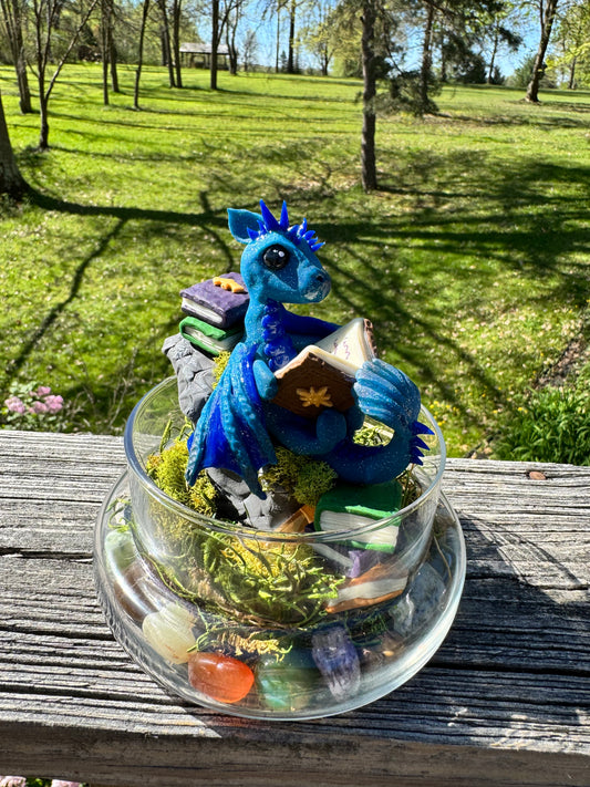 Poly clay book dragon
