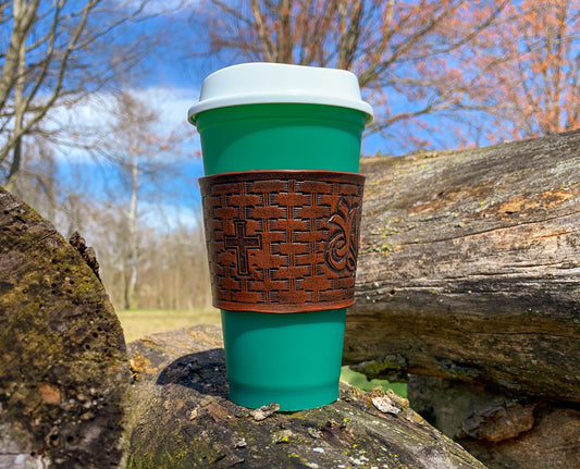 Leather coffee cozie