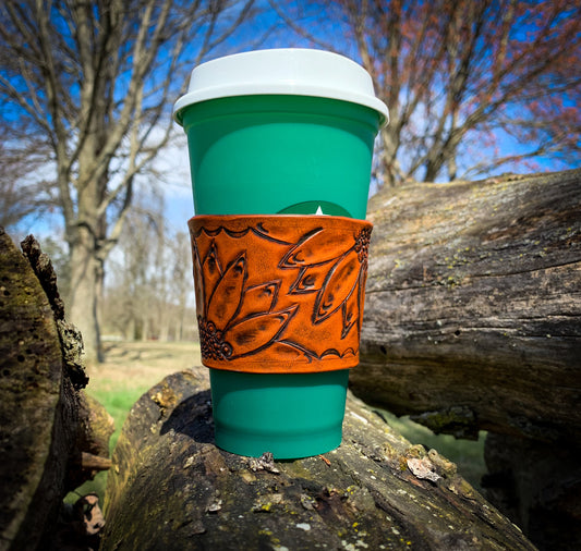 Leather coffee cup cozie