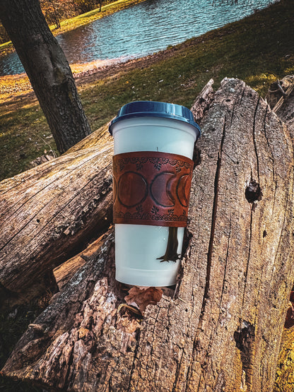 Leather cup sleeve