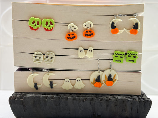Poly clay Halloween earrings