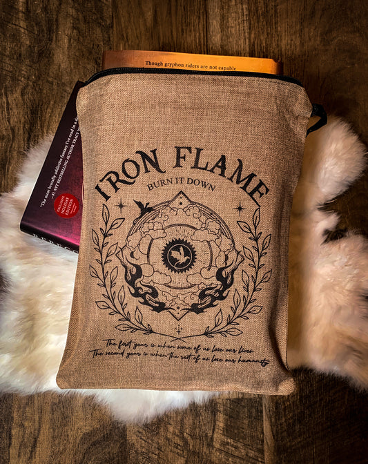 Iron flame and fourth wing inspired book sleeve