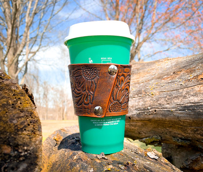 Leather coffee cozie