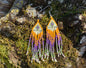 South west glass fringe earrings